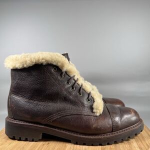 Polo Country Ralph Lauren Womens 10 B Boots Brown Leather Shearling Lining